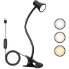 FH-08-5W-BK | Lámpara de escritorio con clip | Lámpara de lectura flexible | Lámpara de noche con capacidad de cambiar de color | luz LED USB