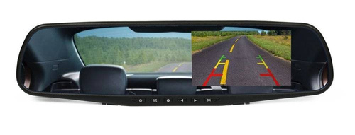 Conjunto - câmera de ré com gravador de direção no retrovisor 4,3" TFT LCD para câmera de ré 12V PZ702-1-DVR