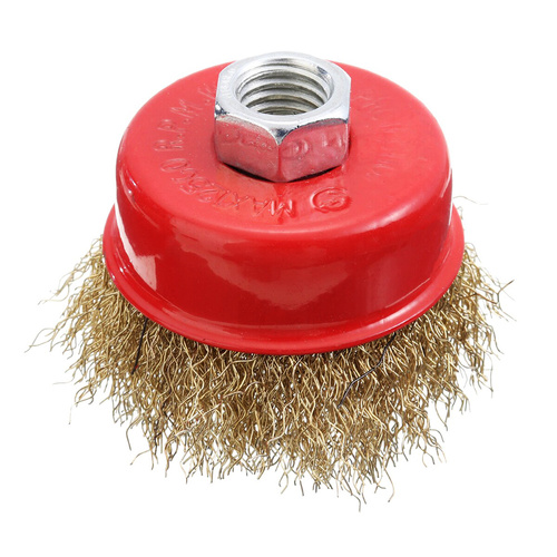 M14-75MM-B | Front wire brush ⌀75 mm | M14 thread | brass wire