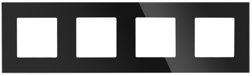 SC80-4 | Quadruple frame for 230V socket | Tempered glass | Black
