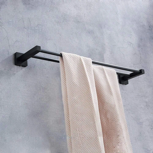 MJR-60CM-2-FEKETE | Törölközőtartó | Fürdőszoba fali tartó | Fürdőszoba sín