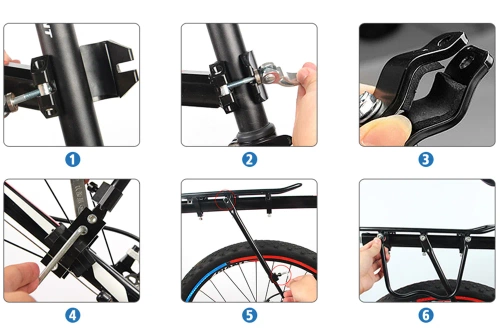 Porte-vélos universel réglable en aluminium pour tige de selle de 24 à 29 pouces, jusqu'à 50 kg | Porte-vélos arrière robuste | 671-09-C