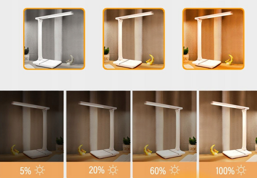 WD-F05-BLANC | Lampe de bureau LED avec chargeur inductif | Blanc