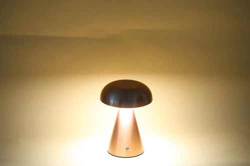 HJA24-CUIVRE | Lampe de table avec batterie intégrée | Lampe de nuit avec trois couleurs de lumière | Lampe d'ambiance pour un hôtel ou un restaurant