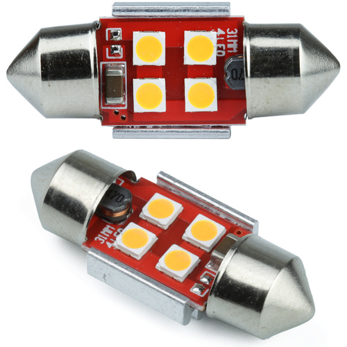 Auto LED žárovka C5W 4 SMD 3535 CAN BUS oranžová