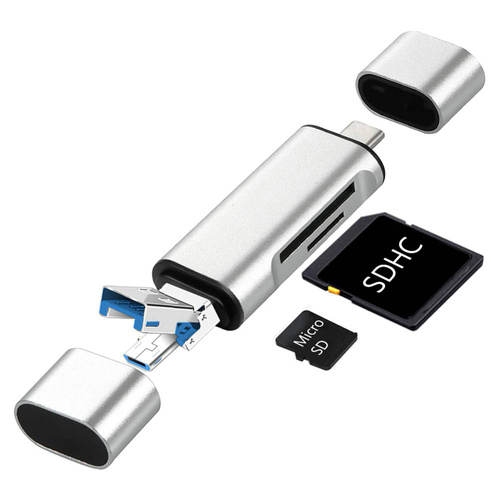 CR-004 | SD, microSD memory card reader | USB, micro USB, USB type C | USB OTG