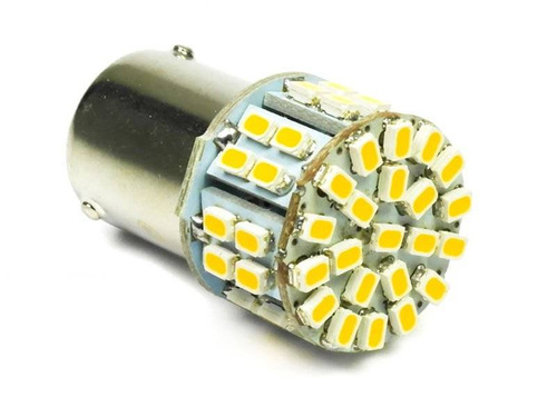 WW LED bilpære BA15S 50 SMD 1206 Varm hvid