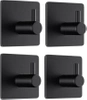 BXG-4PCS-BLACK | Juodas kabliukas drabužiams, audiniams, rankšluosčiams | Lipnus laikiklis virtuvės reikmenims