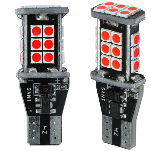 Автомобільна LED лампа T15 W16W 24 SMD 2835 CANBUS RED