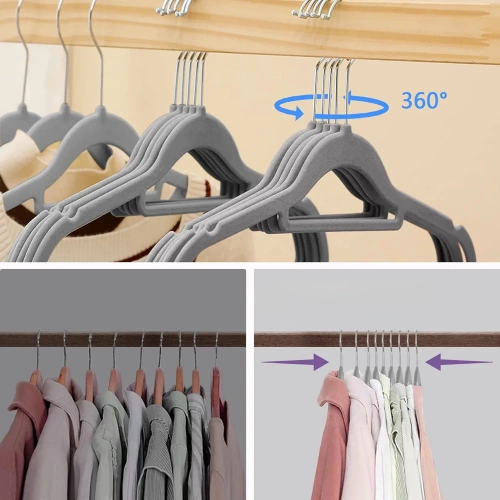 HLD-Z08 | Velor clothes hangers | A set of wardrobe hangers