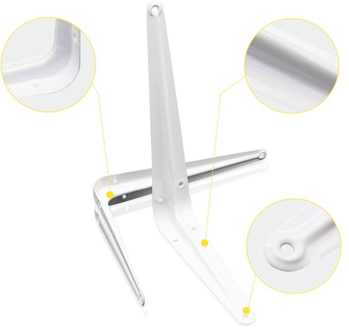 ZJ-2-SILVER | Shelf holder | Steel shelf brackets | Set of white bookends |