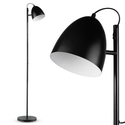 DYT-L145-NOIR | Lampadaire en métal | Éclairage moderne et élégant pour le salon et la chambre | Lampadaire noir avec structure en métal