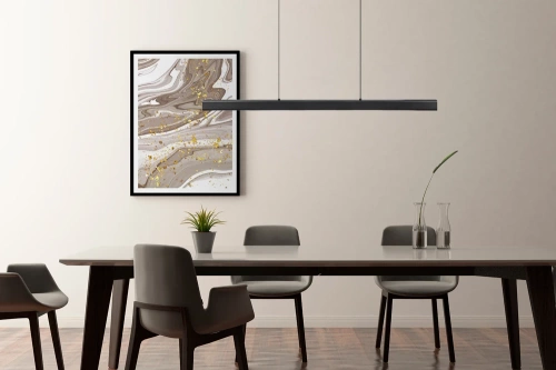 SX41-100CM-40W-BK | Candeeiro suspenso retangular moderno | controlo remoto | LED | preto