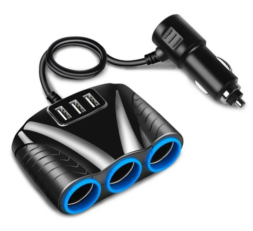 C08 | Séparateur de prise allume-cigare 120W | 3 ports USB 3.1A
