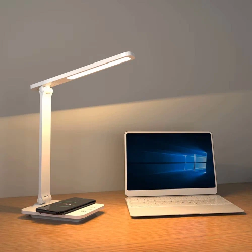 WD-F05-BLANCO | Lámpara de escritorio LED con cargador inductivo | Blanco