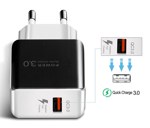 CA-051 | Настінний зарядний пристрій Quick Charge 3.0 | швидка зарядка 3A | Адаптивна швидка зарядка