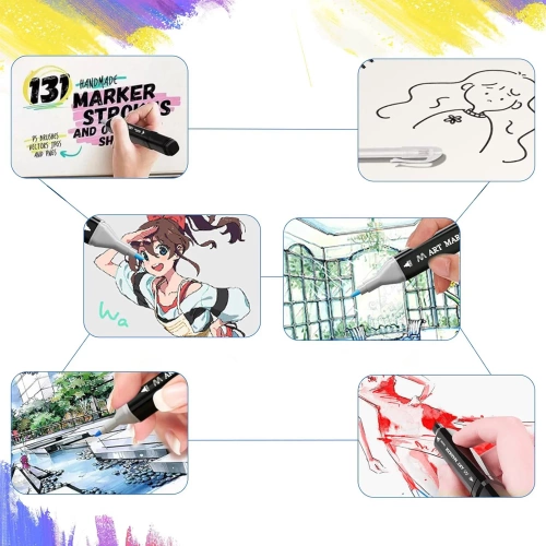 SMP-60PCS | Colored markers | Double-sided markers | A set of markers in a bag