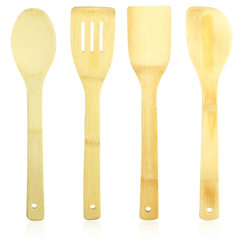 BRS-5en1-BAMBÚ | Utensilios de cocina de bambú con soporte.