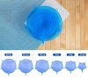  FLR-6PCS-AZUL | Tapas universales de silicona | Juego de fundas flexibles