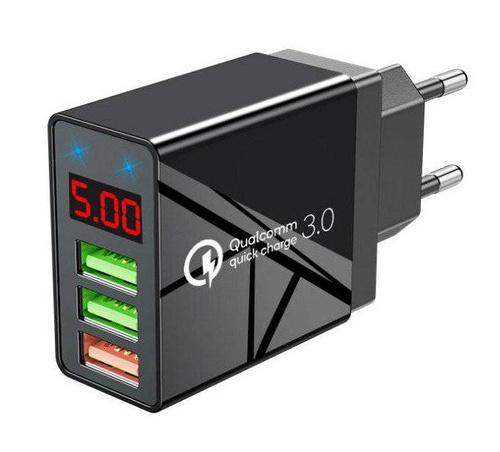 CA-006 | 3x USB Quick Charger with LED display | Quick charge Quick Charge 3.0