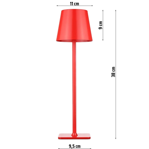 HJA20-ROUGE | Lampe de table avec batterie intégrée | Lampe de nuit tactile