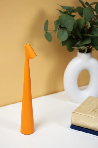 HMS-355-ORANJE | Tafellamp 33,5cm | Draadloos nachtlampje met ingebouwde batterij | Lamp met aanraakbediening