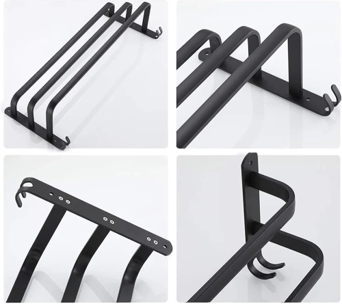 MJR-50CM-3-ЧЕРНО | Поставка за кърпи | Стенен държач за баня | Парапет за баня