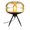 BH-233-BROWN | Stylish bedside lamp with a glass shade | Modern glass table lamp
