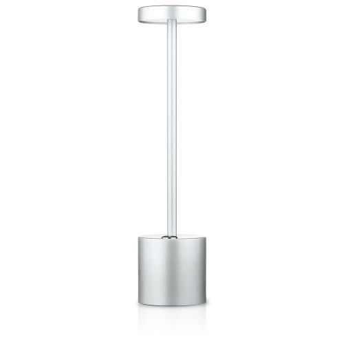  HJA28-ARGENT-2 | 34 cm Lampe de table avec batterie intégrée | Lampe de nuit avec trois couleurs de lumière | Lampe d&#39;ambiance pour un hôtel ou un restaurant