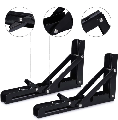 FB-A40CM-BLACK| Shelf holder | Folding shelf brackets | Foldable supports for shelves and countertops