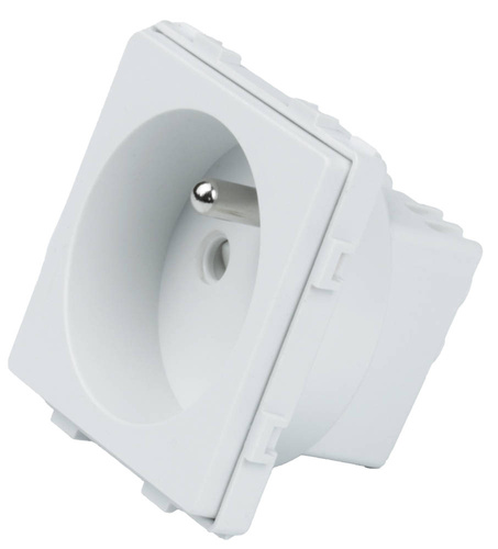 SC80-4 | Conjunto de moldura quádrupla + tomada 4x com aterramento 230V | Vidro temperado | Branco