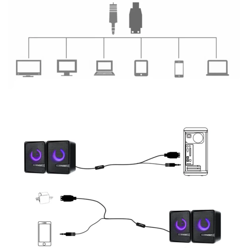 S2 | Computerhøjttalere 2.0 | 6W RMS 100Hz-20kHz 4ohm