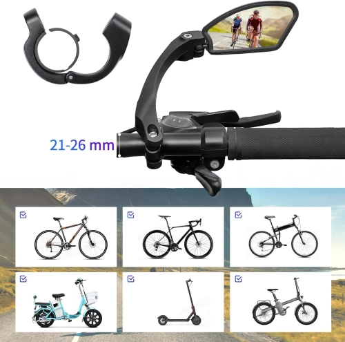 Espelho retrovisor para guidão de bicicleta | Espelho retrovisor direito para scooter | Espelho giratório | HSJ-210-Direita