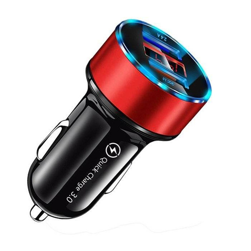 CA-003 | 2x USB greitas automobilinis įkroviklis su LED ekranu | Greitas įkrovimas 3.0 | Įtampos matuoklis