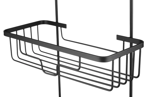 MJ2568-NEGRO | Estante de baño metálico | Estante de ducha negro en la ventana de la cabina.