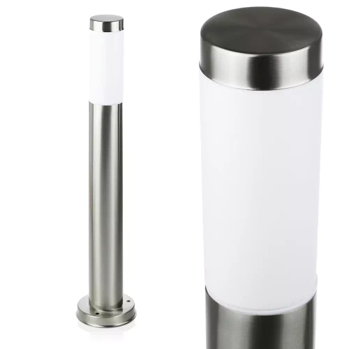 Gartenleuchte stehend, runder Pfosten für E27-Leuchtmittel | 65 cm, 230 V, Edelstahl | LLR-65CM