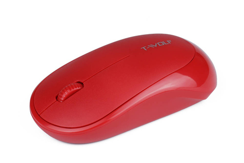 Q18 | Mouse óptico sem fio para computador de escritório | 1000 DPI | Vermelho
