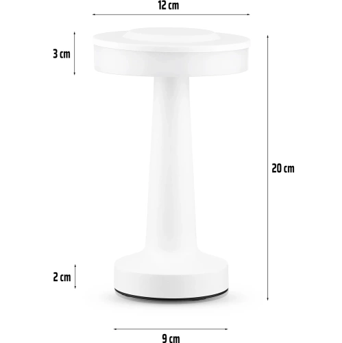 Kabellose Tischleuchte | Touch-Nachttischleuchte mit einstellbarer Lichtfarbe | USB-Leuchte | weiß | HJA14-WHITE