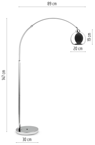 DYT-L90S-SØLV | Sølv gulvlampe | Moderne belysning | Metal gulvlampe