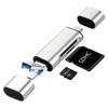 CR-004 | SD, microSD atminties kortelių skaitytuvas | USB, mikro USB, USB tipas C | USB OTG