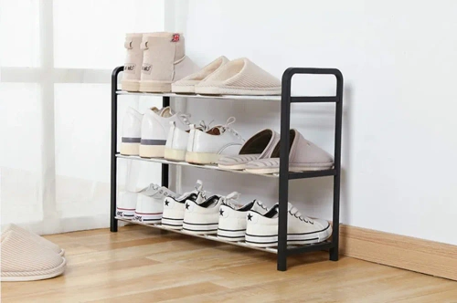 MLS-646-NEGRO | Estante para zapatos | Zapatero | Limitador de zapato de 3 niveles | Zapatero |