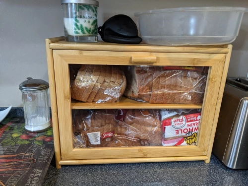 FC-B317 | Sac à dos en bambou avec étagère | Boîte à pain Grande boîte à pain pour pain, petits pains