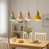 Hanglamp met glazen kap en hout | minimalistisch Scandinavisch design met E27 fitting | roze | YG-XD002A-P