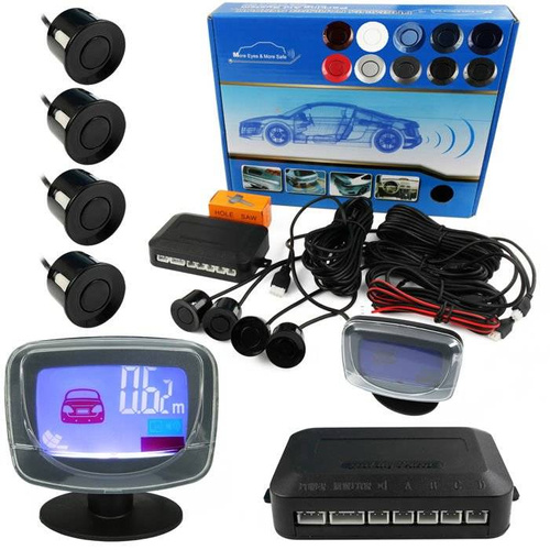 Parkolásérzékelő készlet 2,5"-es LCD képernyővel, beépített hangjelzéssel és érzékelőkkel a kiválasztott színben