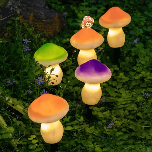 FLD-19-W | Lampe solaire de jardin LED Champignons 3 pcs | 22cm, 600mAh