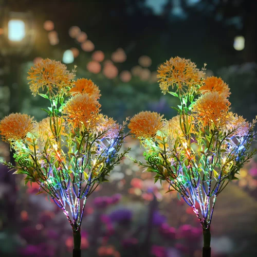 FLD-14-GALBEN | Lampă solară LED de grădină Thistle | 65 cm, 600 mAh