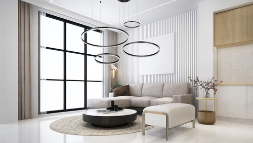 RLK-C04-157W-B | Kelių dalių Modernus pakabinamas šviestuvas | LED | Juoda