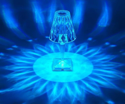 DTL-C16-RGB | Kristály éjszakai lámpa | Érintéssel vagy távirányítóval vezérelhető lámpa | Modern LED lámpa színváltoztatási lehetőséggel.
