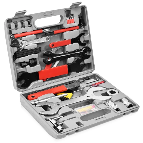 Grote fietsgereedschapset in 44-delige koffer | Professionele stalen gereedschapsset | Universele servicetools | FZ044-B