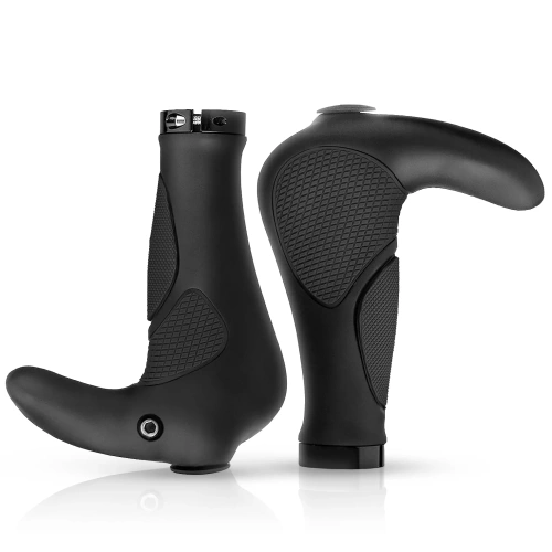 Fahrradgriffe ergonomisch mit Hörnchen | rutschfeste Lenkergriffe | MTB, Trekking | BHD-233-BK